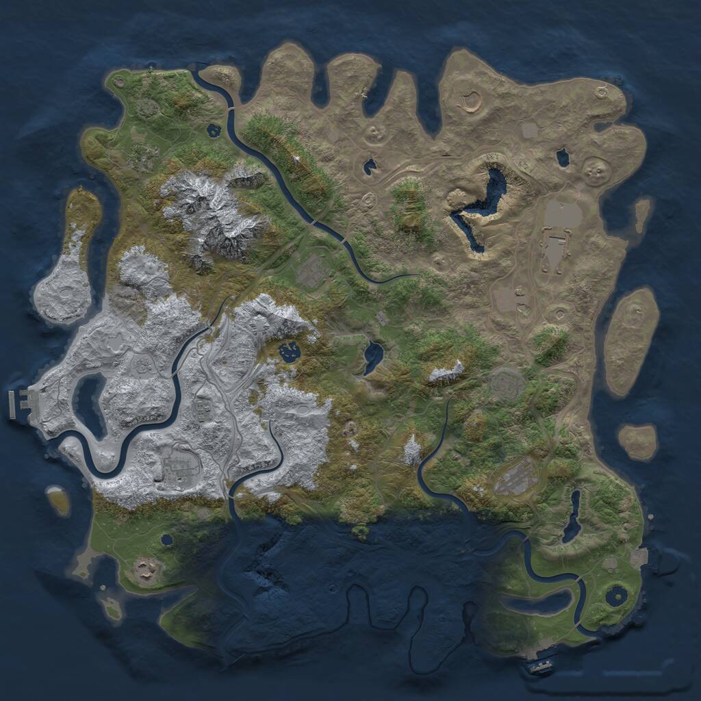 Rust Map: Procedural Map, Size: 5000, Seed: 519238868, 17 Monuments