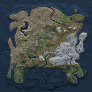 Thumbnail Rust Map: Procedural Map, Size: 4000, Seed: 229468849, 14 Monuments
