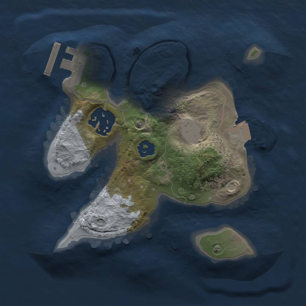 Rust Map: Procedural Map, Size: 1800, Seed: 9000, 3 Monuments