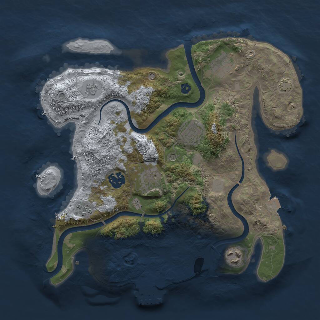 Rust Map: Procedural Map, Size: 3000, Seed: 789452378, 11 Monuments