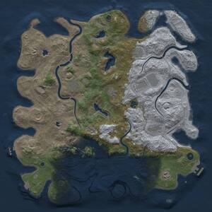 Thumbnail Rust Map: Procedural Map, Size: 4550, Seed: 57879911, 17 Monuments