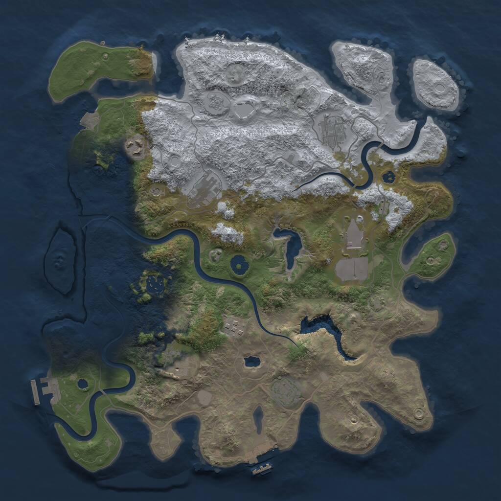 Rust Map: Procedural Map, Size: 4000, Seed: 27733719, 14 Monuments
