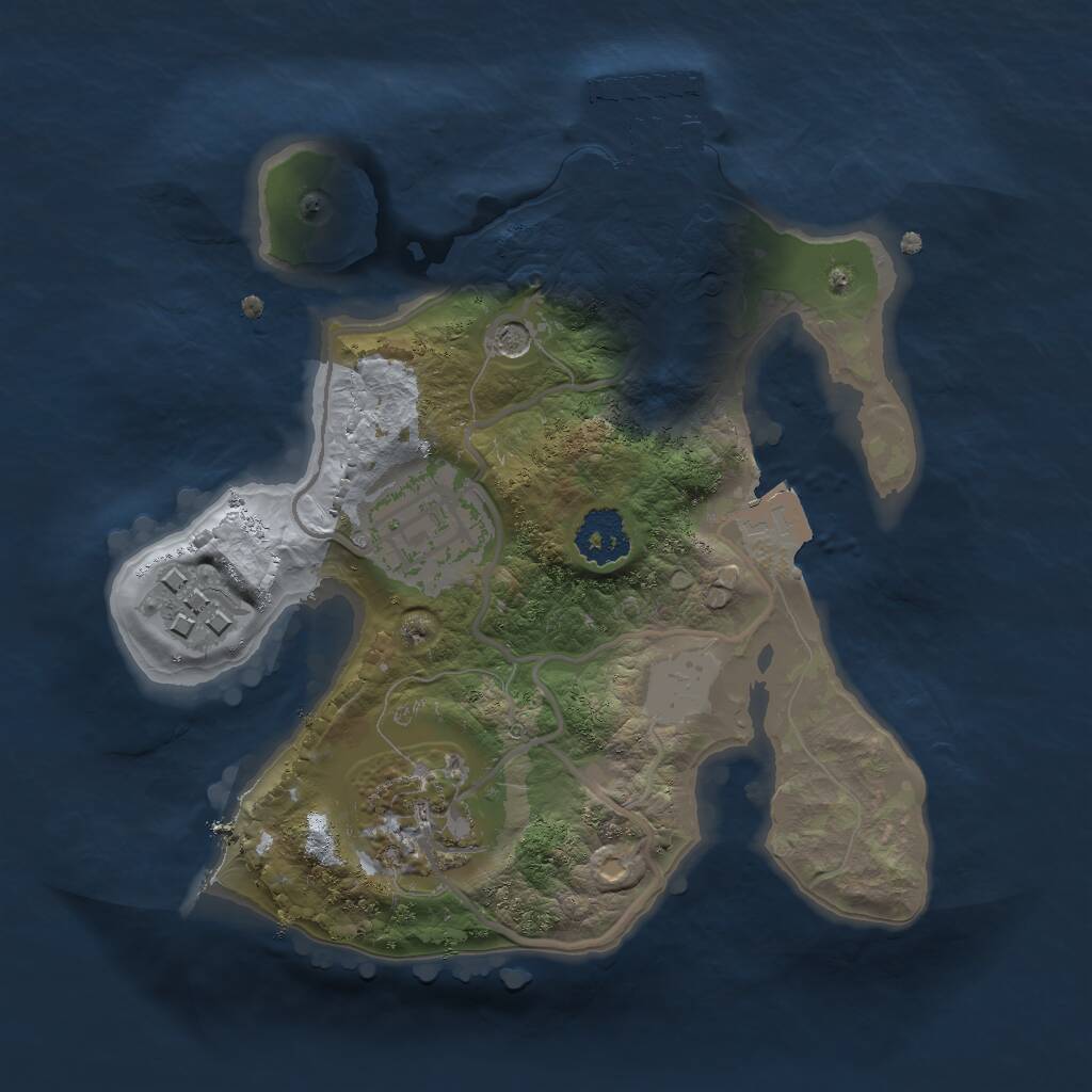 Rust Map: Procedural Map, Size: 2000, Seed: 654363, 6 Monuments