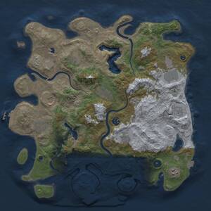 Thumbnail Rust Map: Procedural Map, Size: 4000, Seed: 142307, 16 Monuments