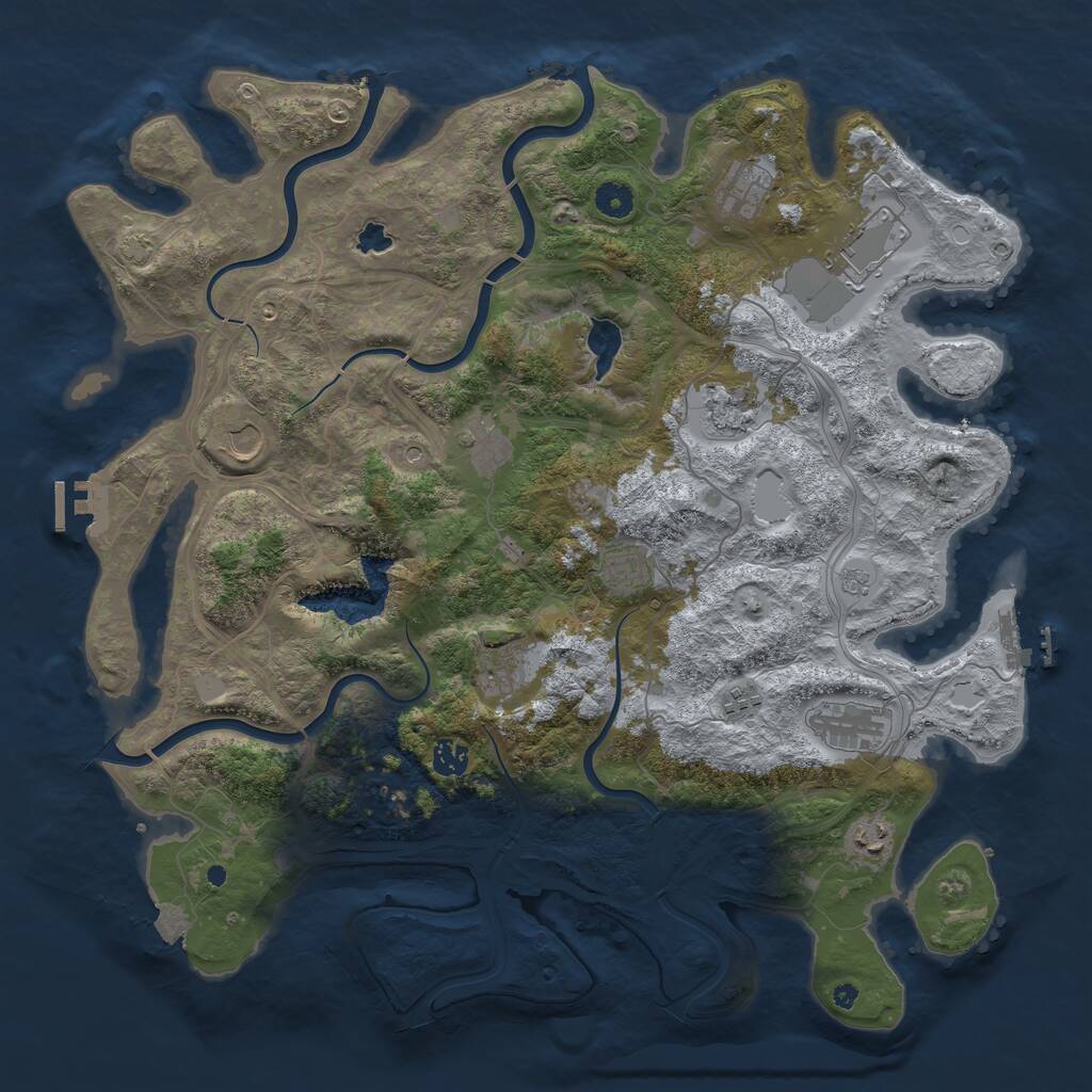 Rust Map: Procedural Map, Size: 4400, Seed: 72546, 17 Monuments
