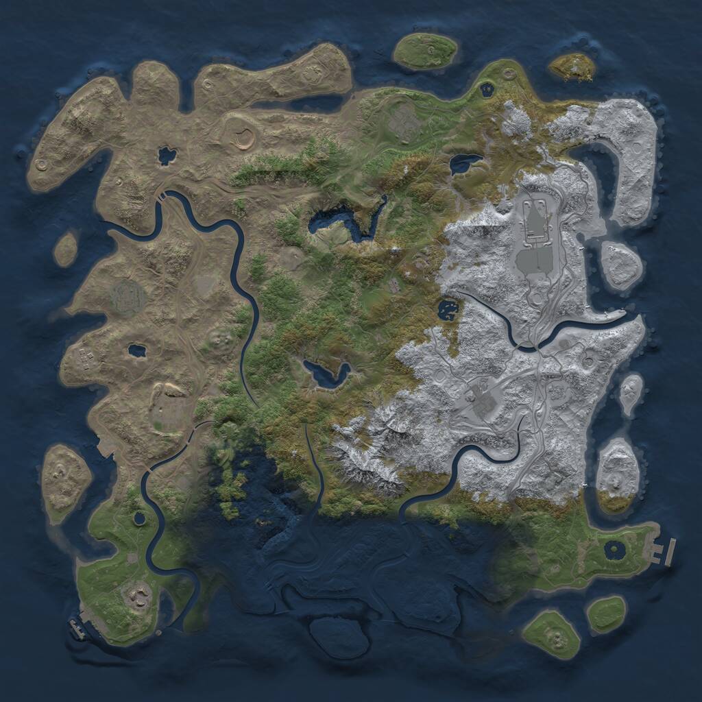Rust Map: Procedural Map, Size: 5000, Seed: 348426489, 16 Monuments