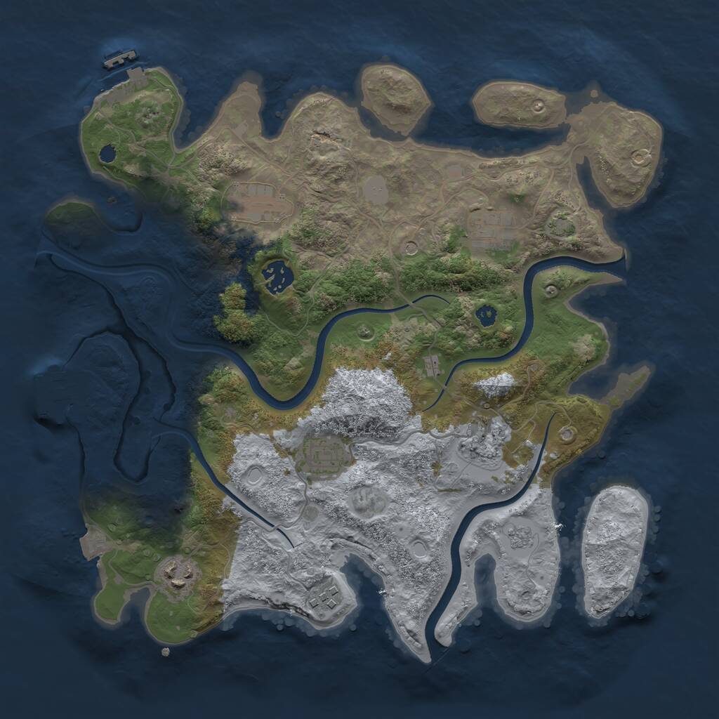 Rust Map: Procedural Map, Size: 3450, Seed: 212, 13 Monuments