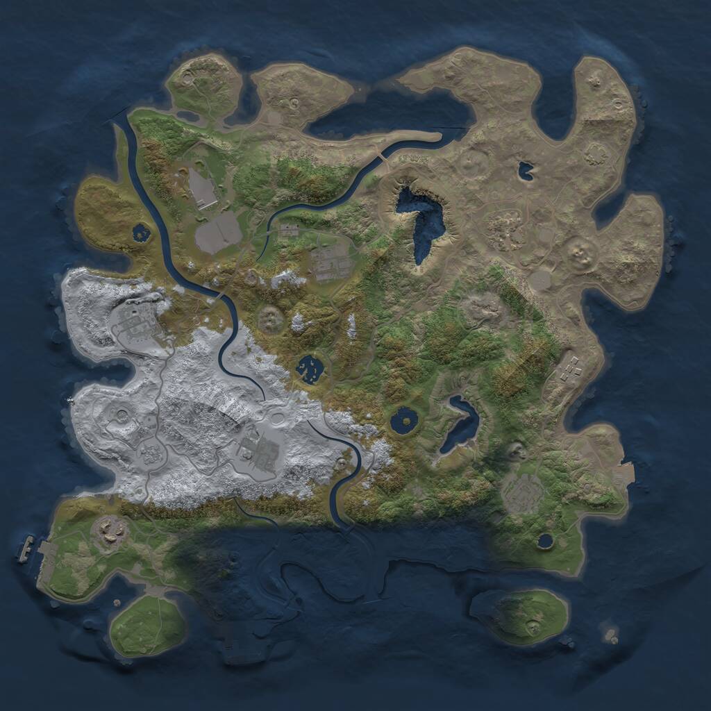Rust Map: Procedural Map, Size: 4000, Seed: 1460986118, 15 Monuments