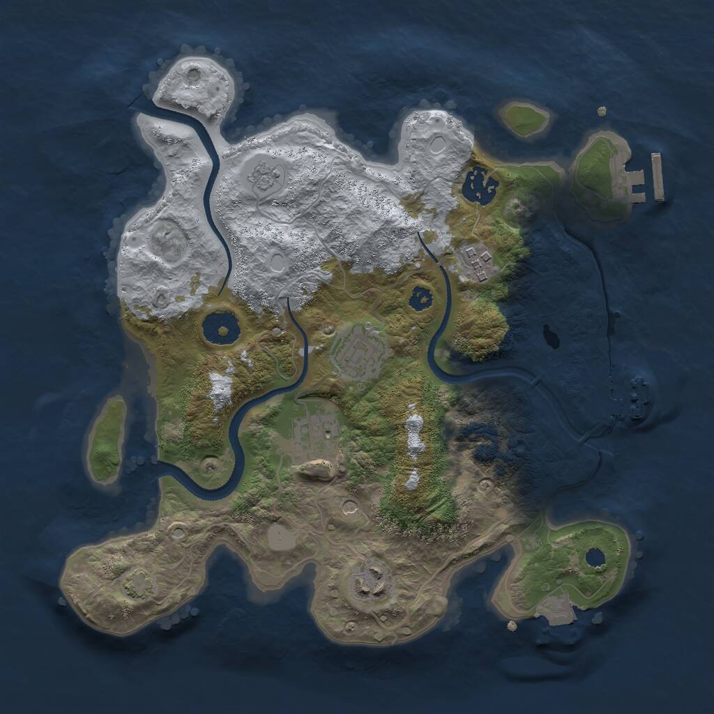 Rust Map: Procedural Map, Size: 3000, Seed: 2014205670, 11 Monuments