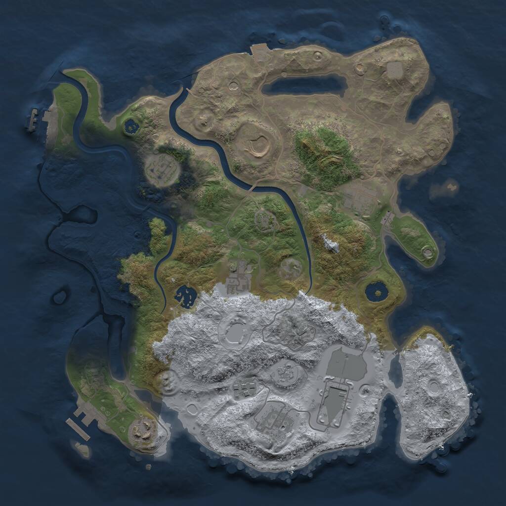 Rust Map: Procedural Map, Size: 3500, Seed: 1440048203, 15 Monuments