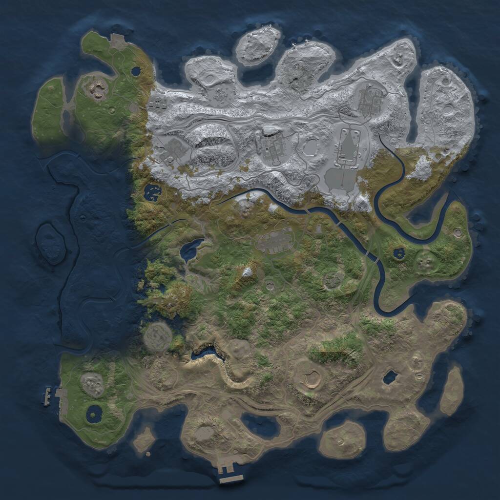 Rust Map: Procedural Map, Size: 4250, Seed: 76795673, 16 Monuments