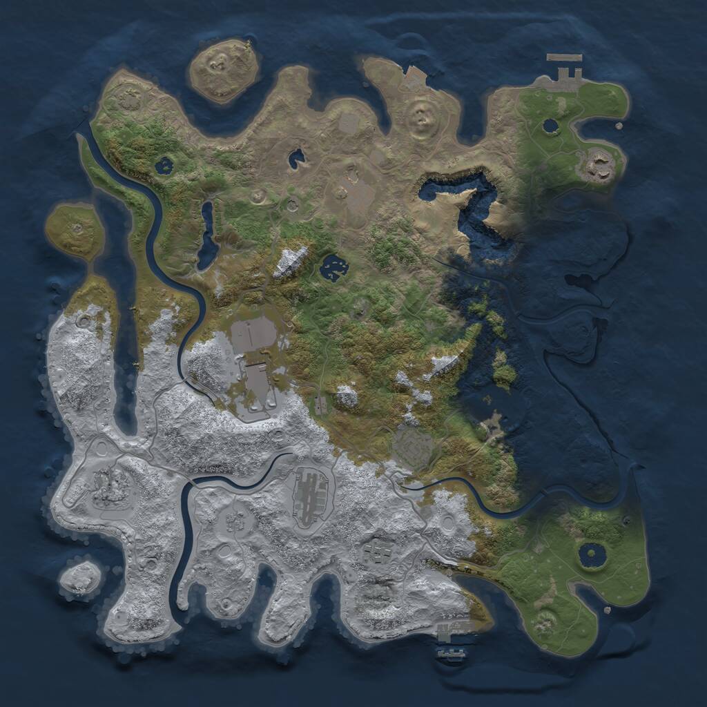 Rust Map: Procedural Map, Size: 4000, Seed: 1342345, 15 Monuments