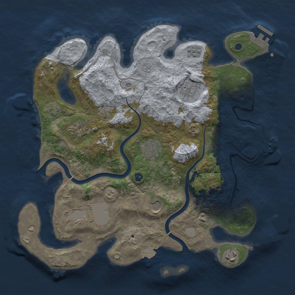 Rust Map: Procedural Map, Size: 3500, Seed: 270892478, 13 Monuments