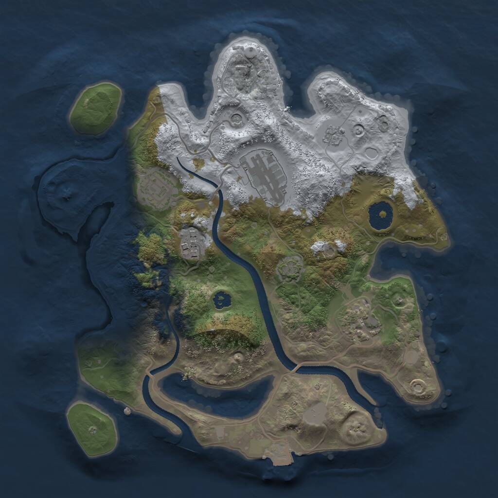 Rust Map: Procedural Map, Size: 2800, Seed: 1740100537, 8 Monuments