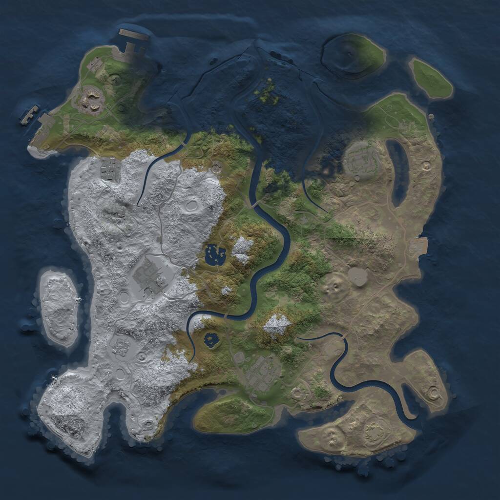 Rust Map: Procedural Map, Size: 3400, Seed: 61117, 12 Monuments