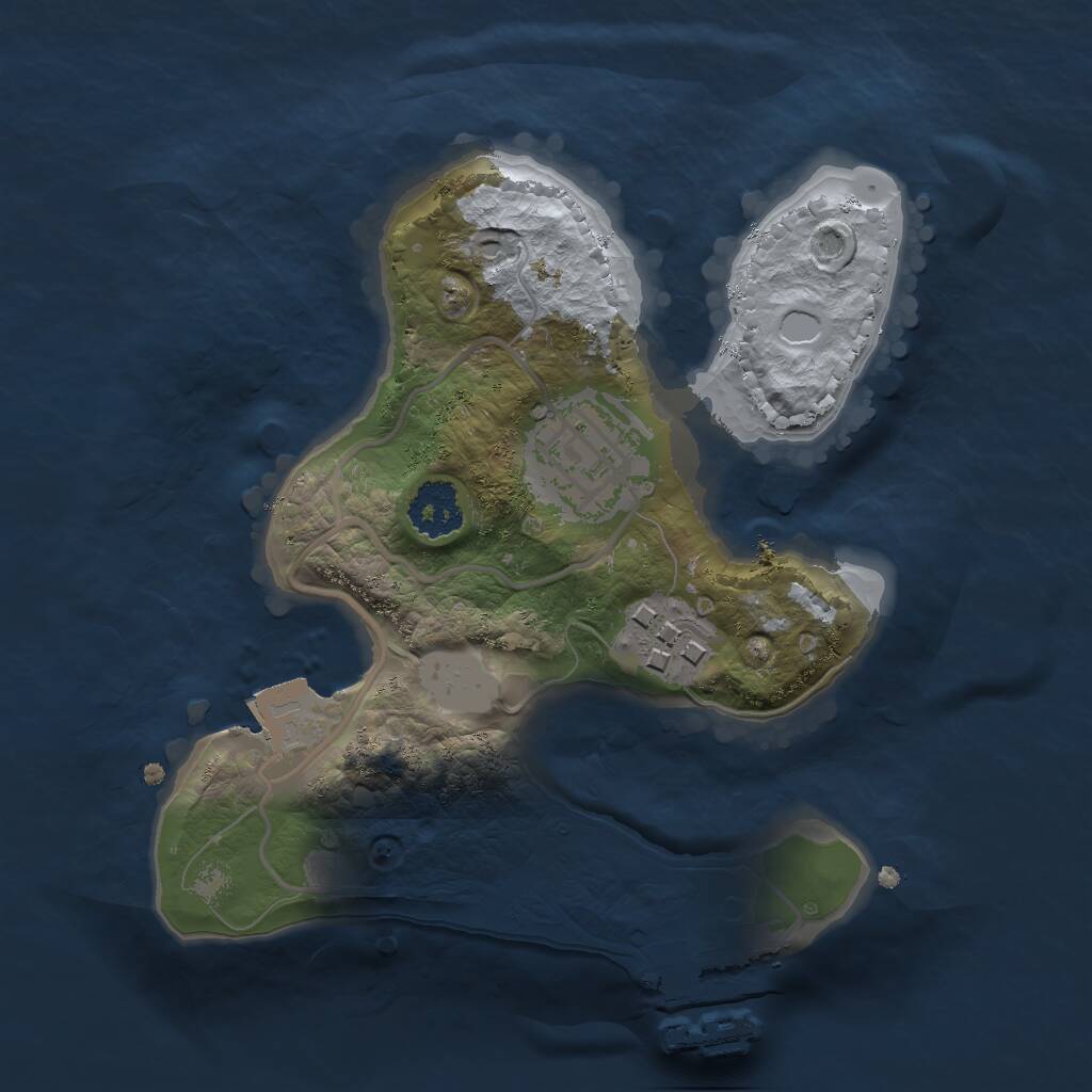 Rust Map: Procedural Map, Size: 2000, Seed: 1446334611, 4 Monuments