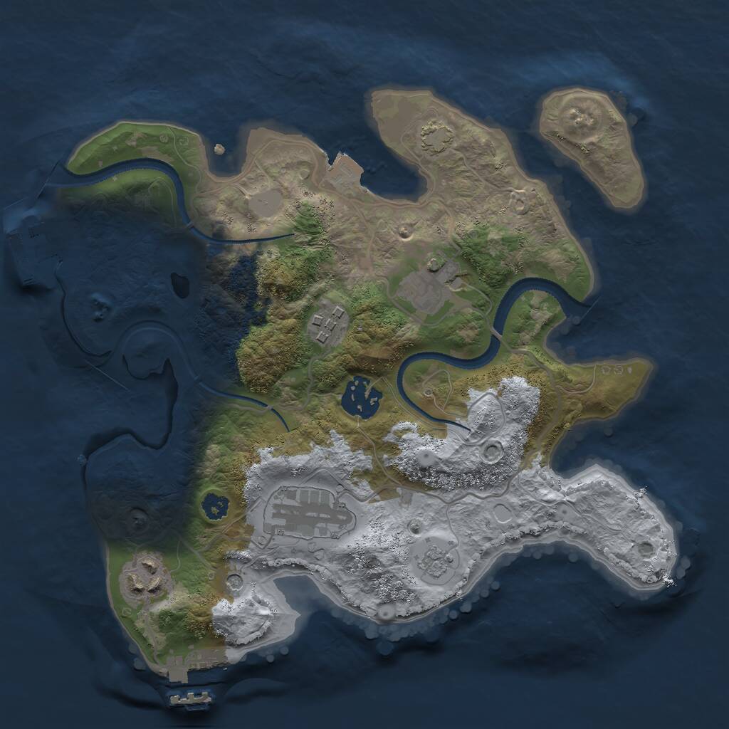 Rust Map: Procedural Map, Size: 2750, Seed: 84161, 11 Monuments