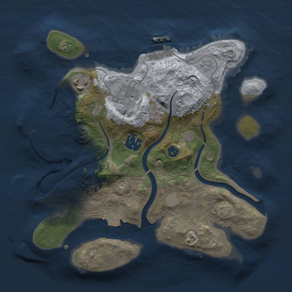 Rust Map: Procedural Map, Size: 2700, Seed: 787414, 10 Monuments