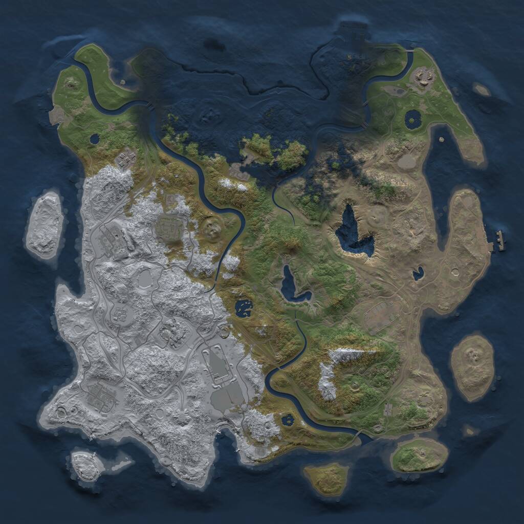 Rust Map: Procedural Map, Size: 4250, Seed: 25348615, 16 Monuments