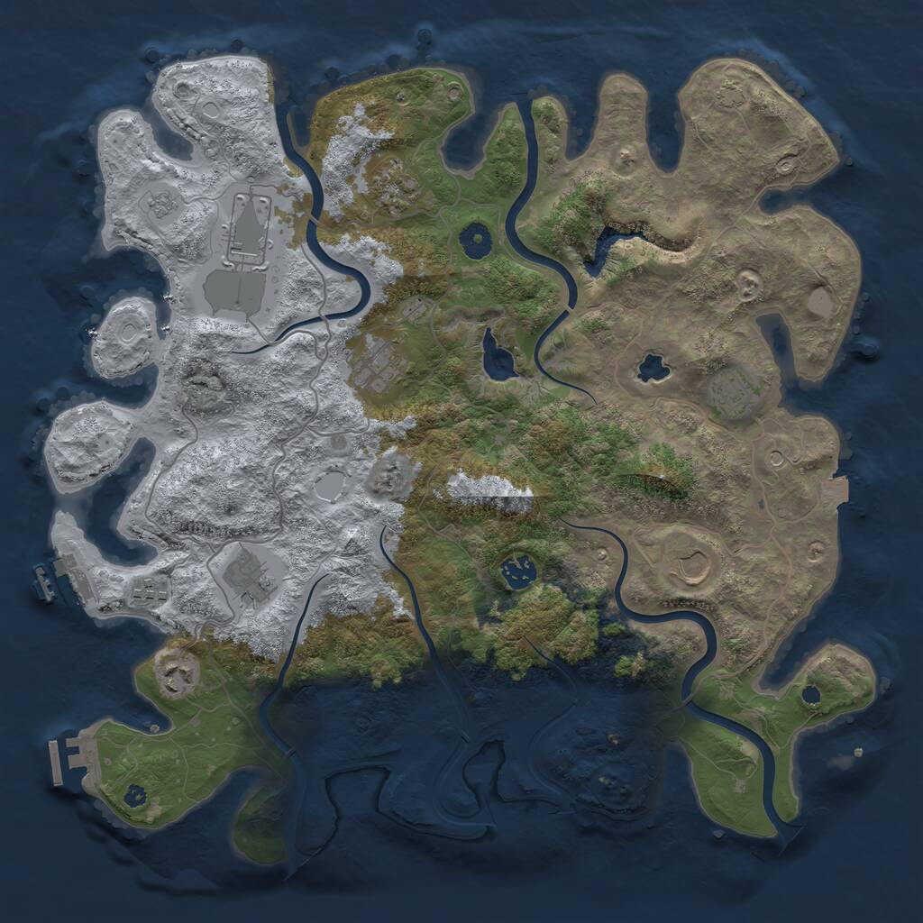 Rust Map: Procedural Map, Size: 4096, Seed: 769557413, 15 Monuments