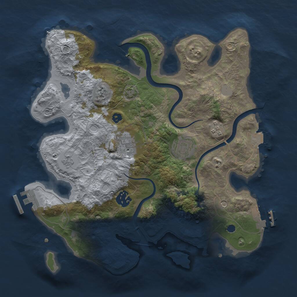 Rust Map: Procedural Map, Size: 3000, Seed: 491444094, 10 Monuments