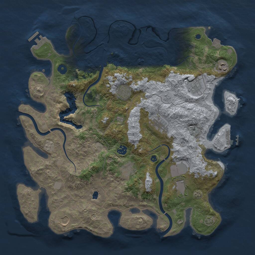 Rust Map: Procedural Map, Size: 4000, Seed: 1708799307, 15 Monuments