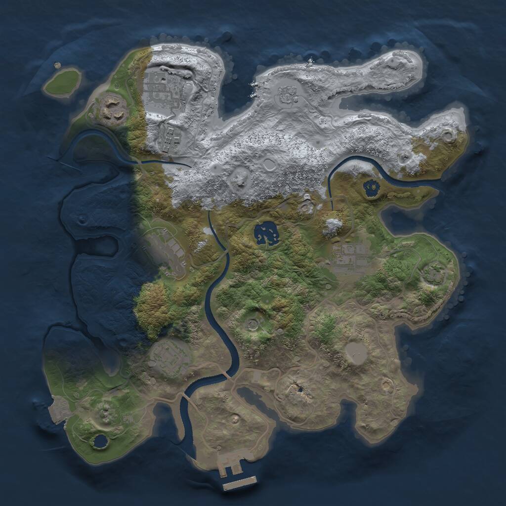 Rust Map: Procedural Map, Size: 3000, Seed: 268079308, 12 Monuments