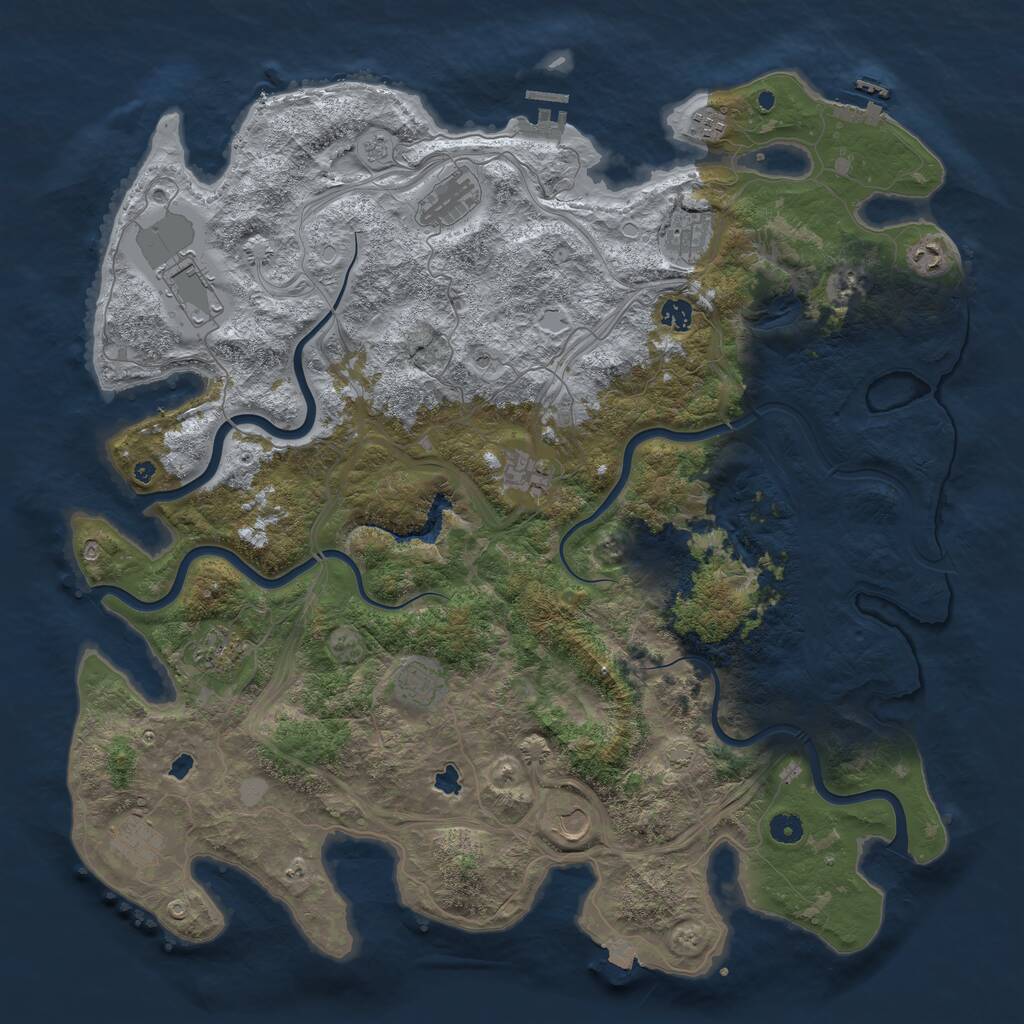 Rust Map: Procedural Map, Size: 4800, Seed: 5415123, 17 Monuments