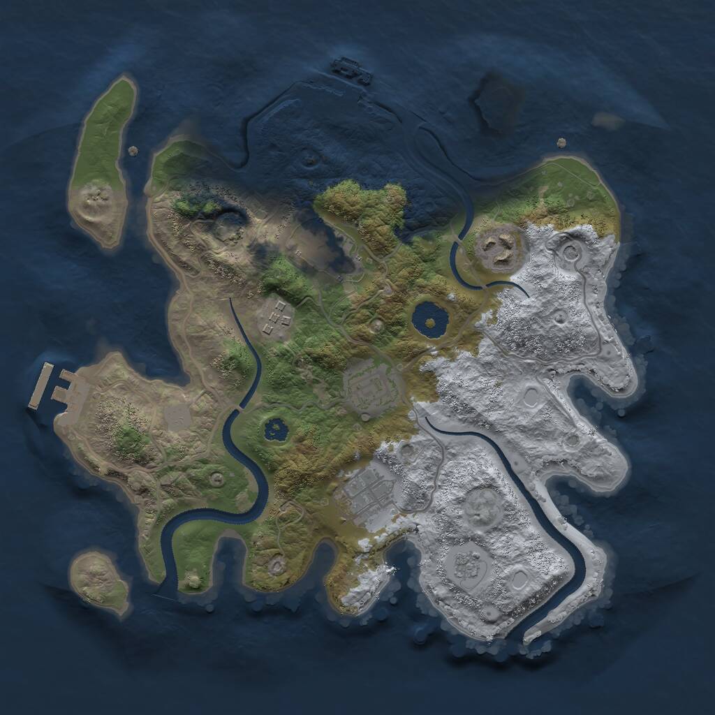 Rust Map: Procedural Map, Size: 3000, Seed: 5465456, 11 Monuments