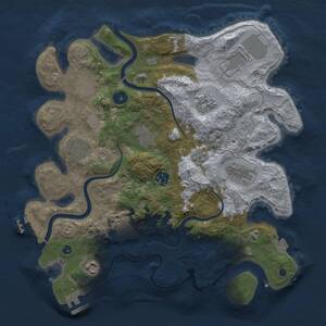 Thumbnail Rust Map: Procedural Map, Size: 3500, Seed: 1956173785, 16 Monuments