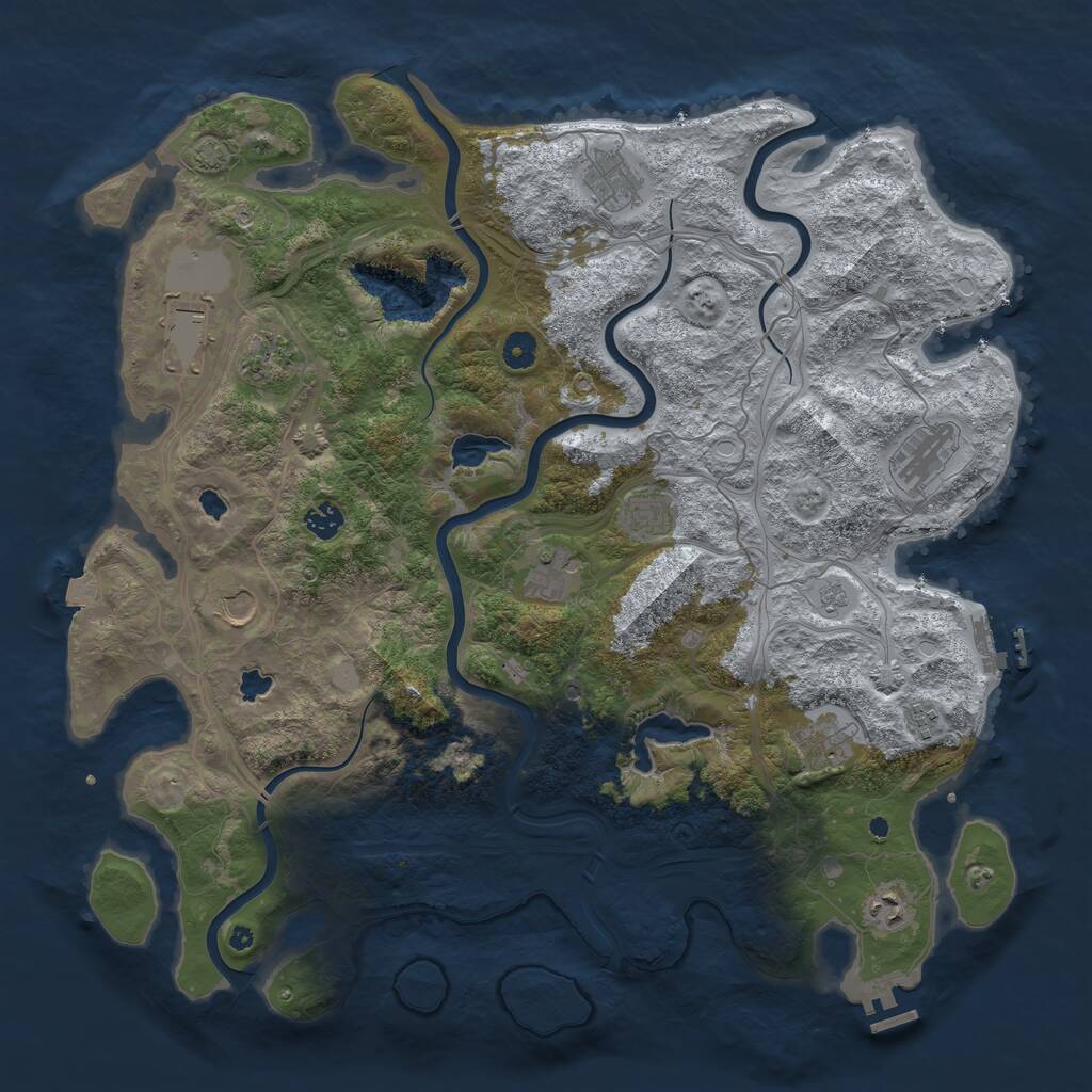 Rust Map: Procedural Map, Size: 4500, Seed: 99976, 17 Monuments
