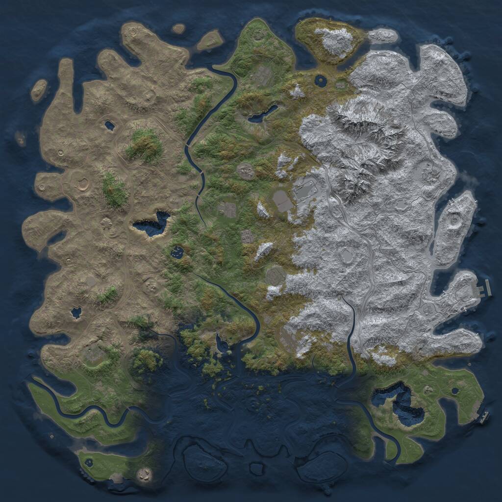 Rust Map: Procedural Map, Size: 6000, Seed: 1911, 17 Monuments