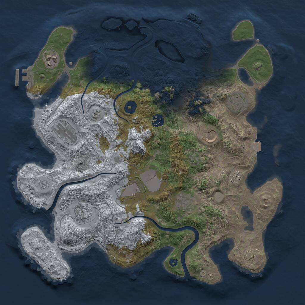Rust Map: Procedural Map, Size: 3600, Seed: 612, 15 Monuments