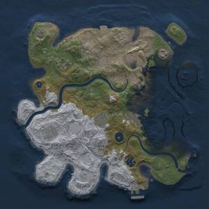 Thumbnail Rust Map: Procedural Map, Size: 3360, Seed: 518466124, 14 Monuments