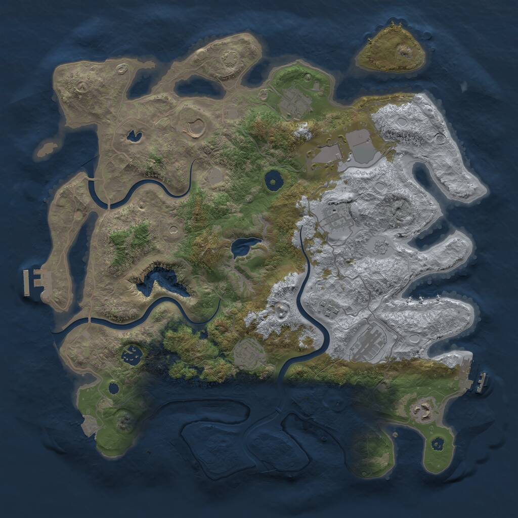 Rust Map: Procedural Map, Size: 4000, Seed: 72546, 15 Monuments
