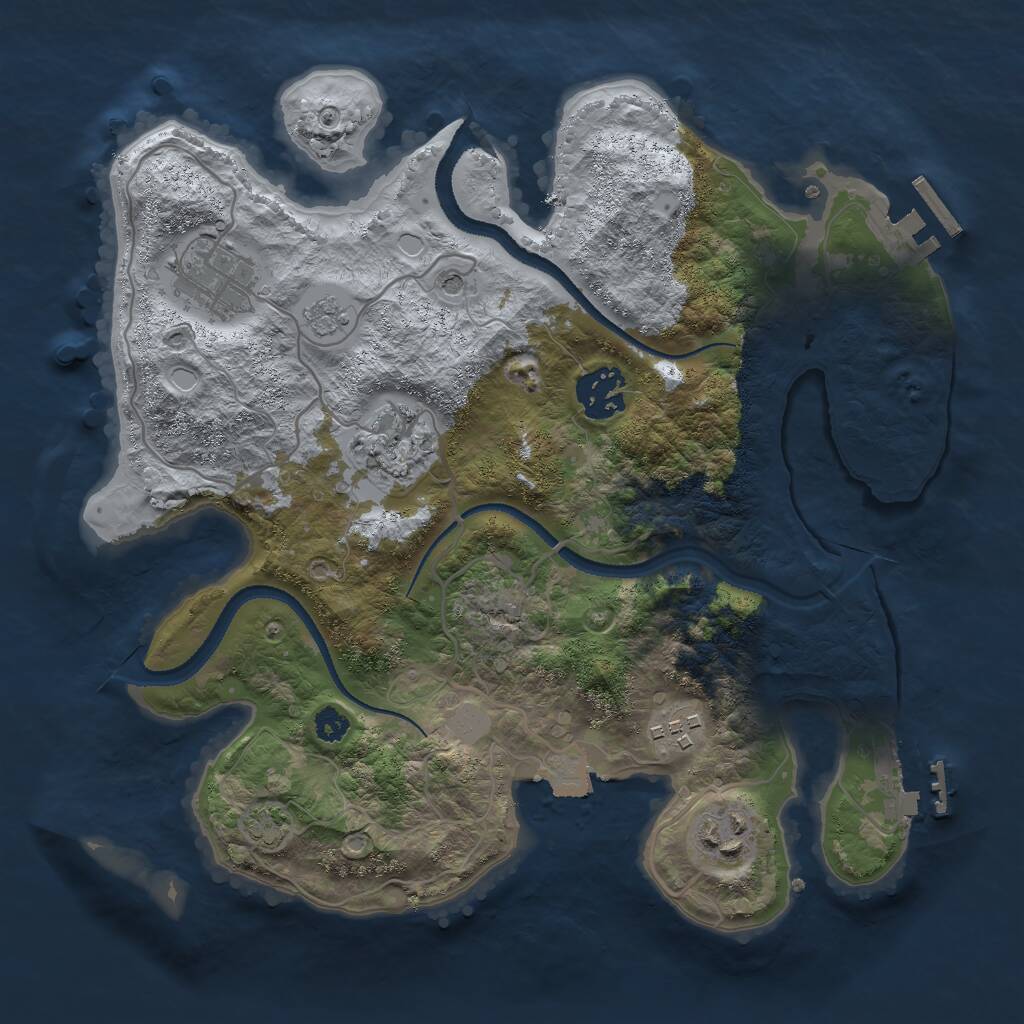 Rust Map: Procedural Map, Size: 3000, Seed: 17965, 11 Monuments