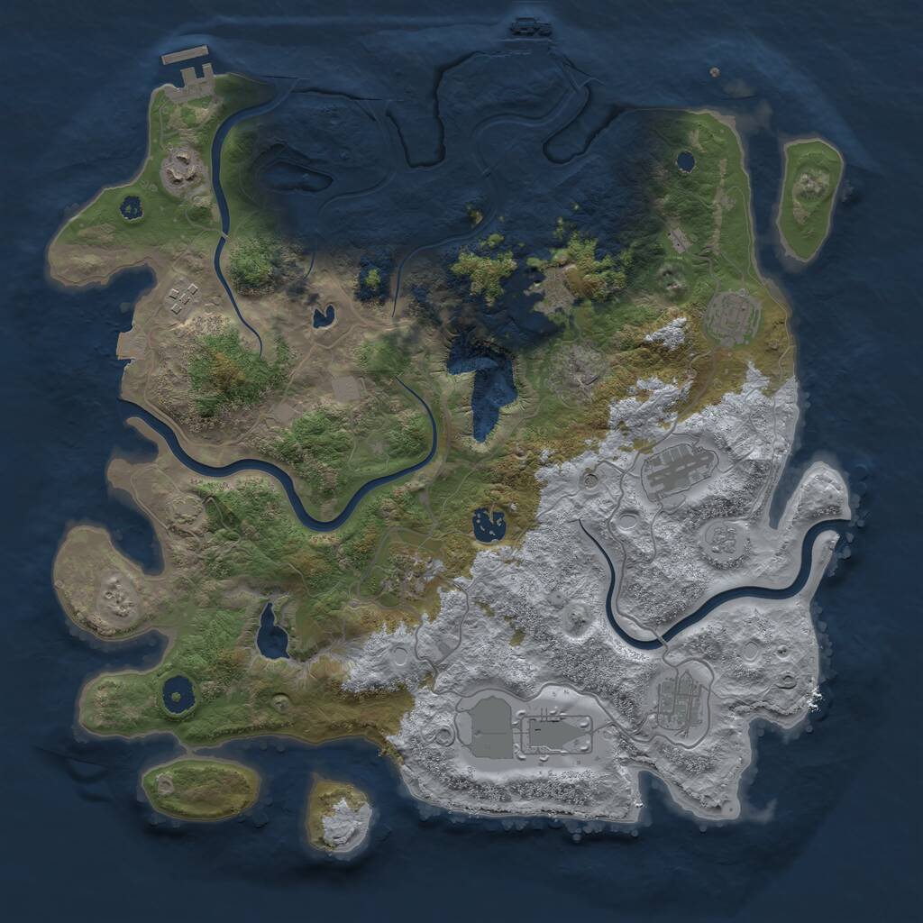 Rust Map: Procedural Map, Size: 4000, Seed: 46112, 15 Monuments