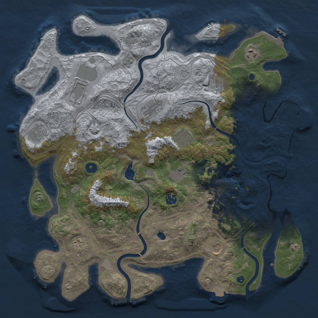 Rust Map: Procedural Map, Size: 4250, Seed: 19791, 17 Monuments