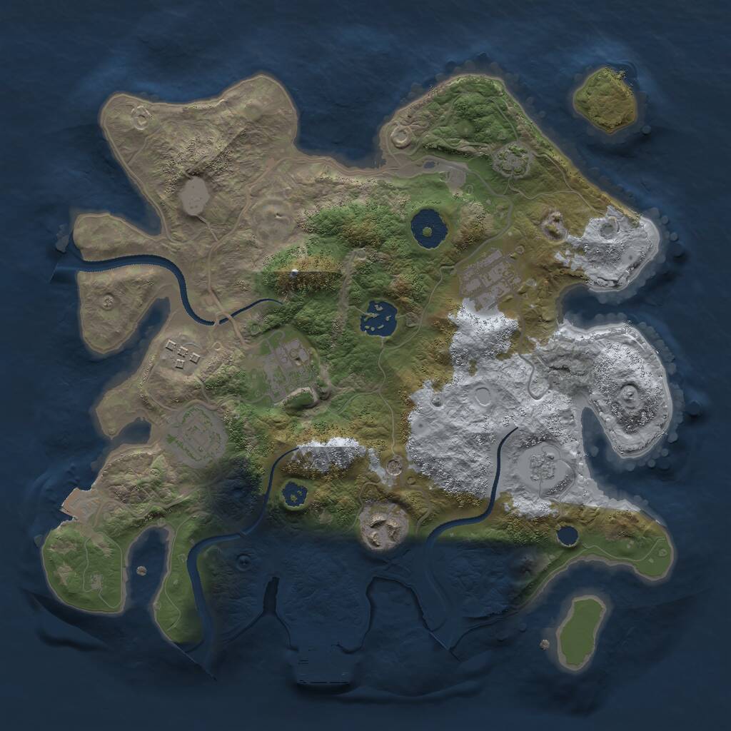 Rust Map: Procedural Map, Size: 3000, Seed: 21900, 11 Monuments
