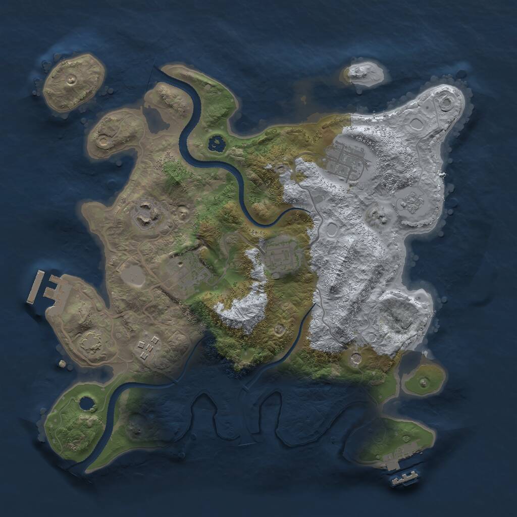 Rust Map: Procedural Map, Size: 3000, Seed: 1954406444, 11 Monuments