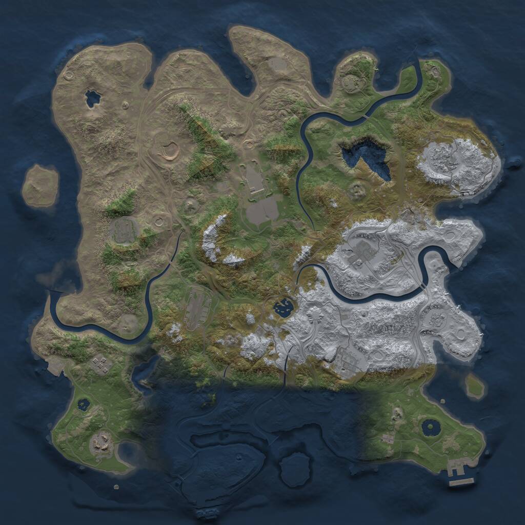 Rust Map: Procedural Map, Size: 4300, Seed: 1996935412, 16 Monuments