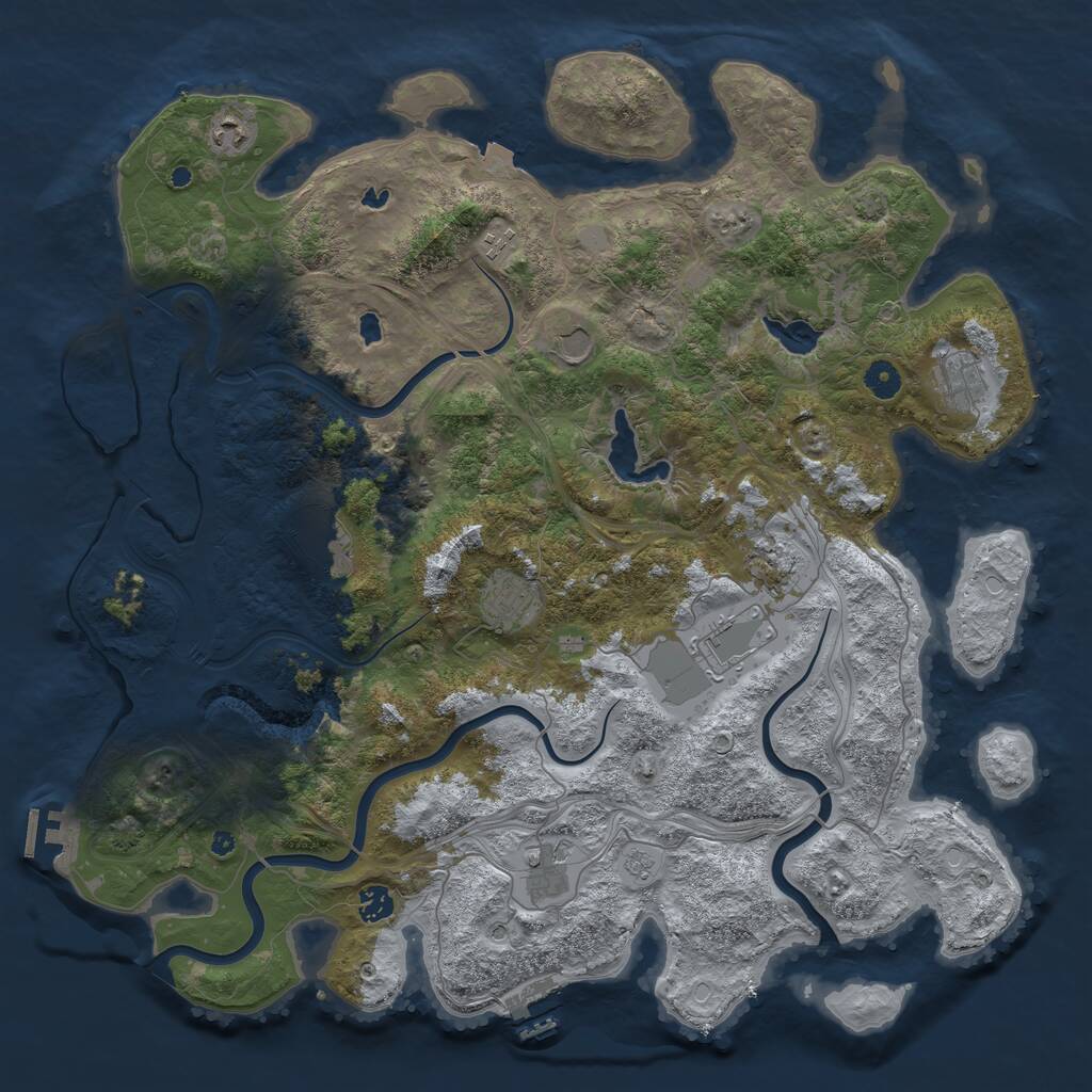 Rust Map: Procedural Map, Size: 4500, Seed: 815540126, 16 Monuments