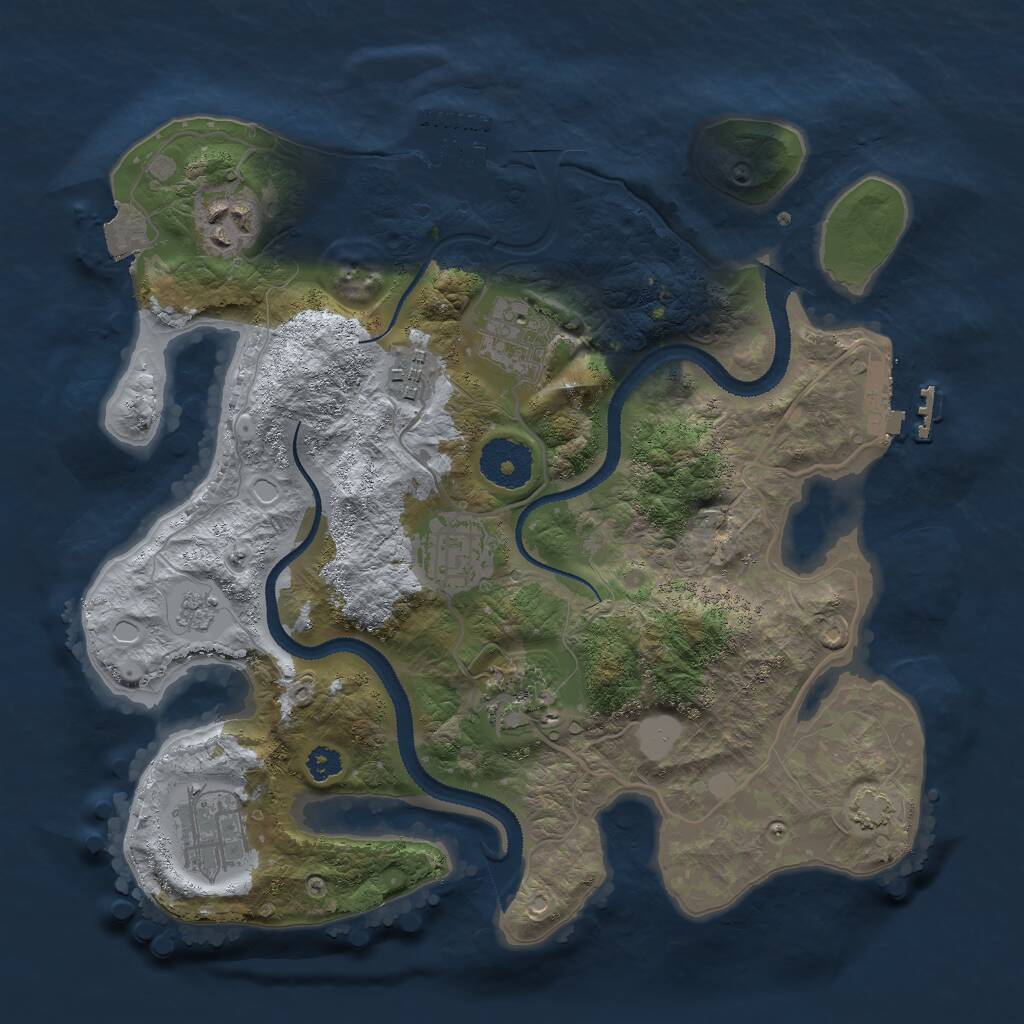 Rust Map: Procedural Map, Size: 3000, Seed: 992077664, 11 Monuments