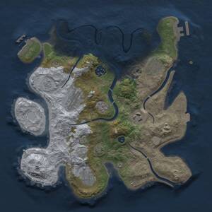 Thumbnail Rust Map: Procedural Map, Size: 3000, Seed: 26485, 12 Monuments