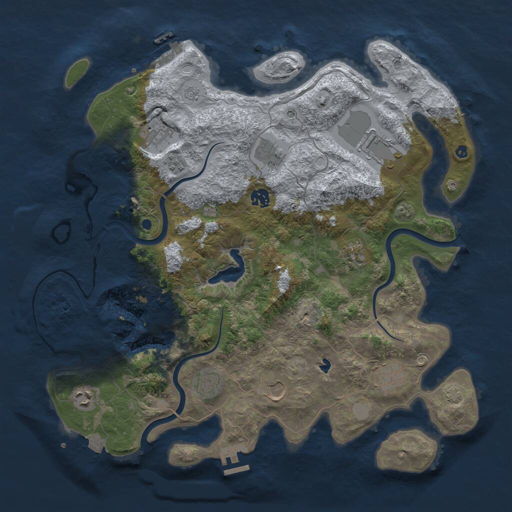 Rust Map: Procedural Map, Size: 4000, Seed: 2118546801, 16 Monuments