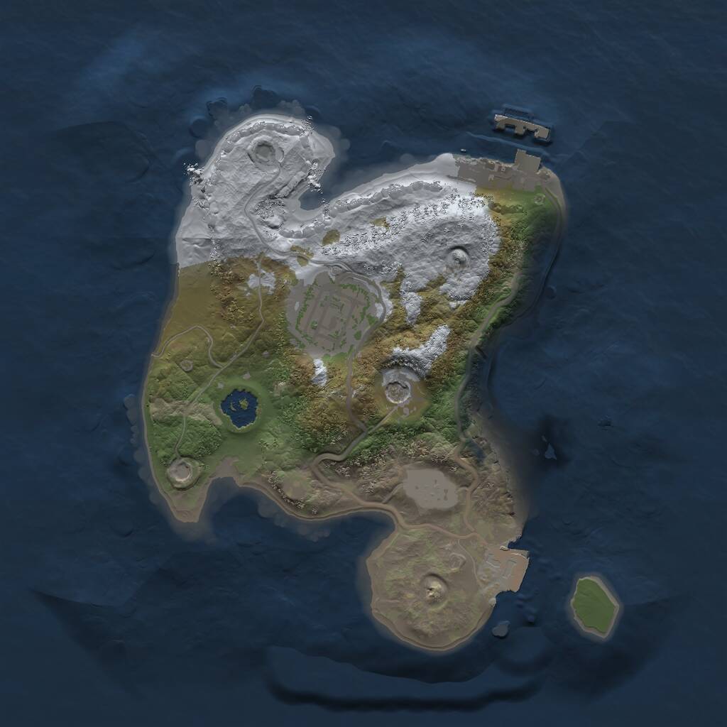 Rust Map: Procedural Map, Size: 2000, Seed: 19427813, 4 Monuments