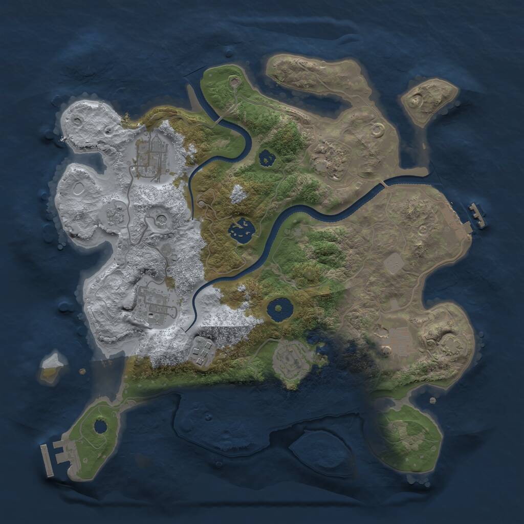 Rust Map: Procedural Map, Size: 3200, Seed: 859484914, 13 Monuments