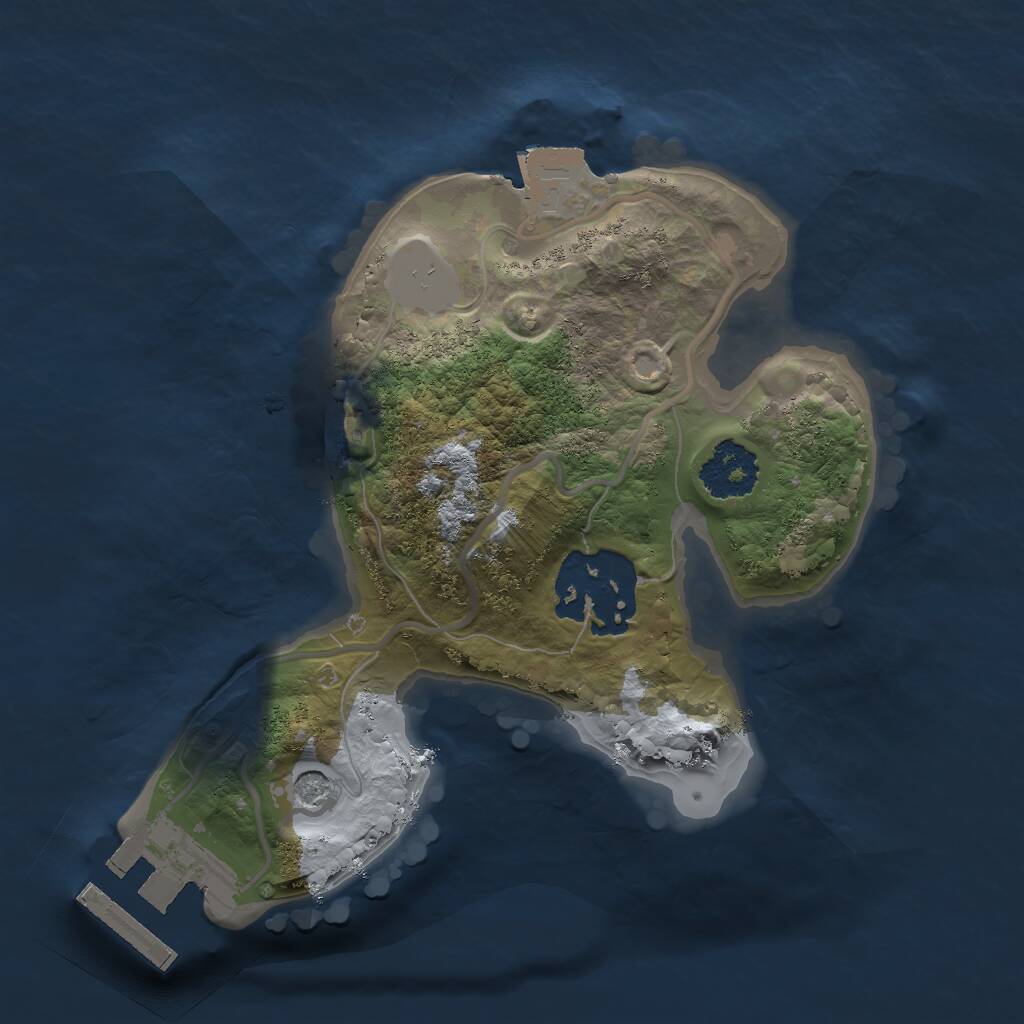 Rust Map: Procedural Map, Size: 1800, Seed: 22277, 4 Monuments