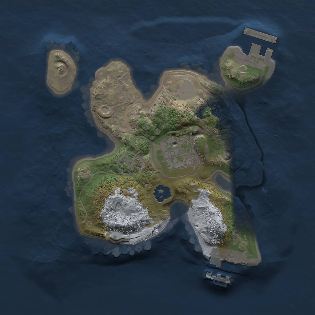 Rust Map: Procedural Map, Size: 1900, Seed: 77722, 5 Monuments