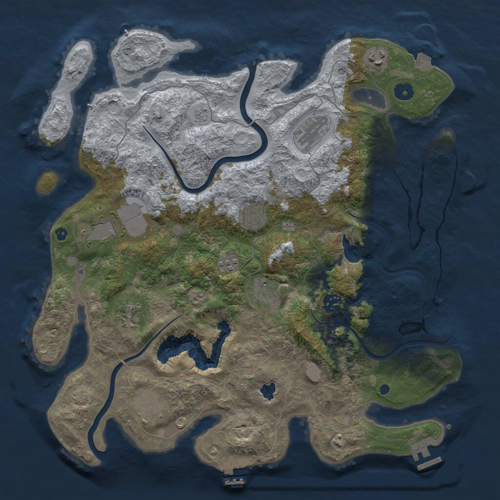 Rust Map: Procedural Map, Size: 4000, Seed: 42753402, 15 Monuments
